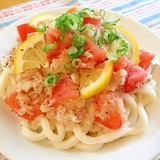 トマトとツナのレモンおろしサラダうどん♪